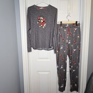 Dog Graphics Pajamas Pajama Set Lightweight Gray Women's Size M NWOT